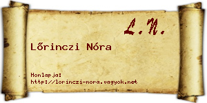 Lőrinczi Nóra névjegykártya